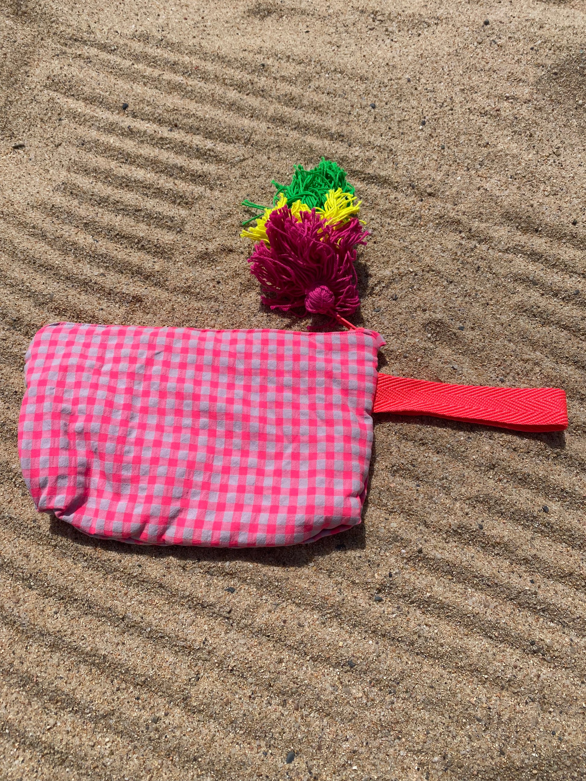 Bolso de mano coral rosa fluor
