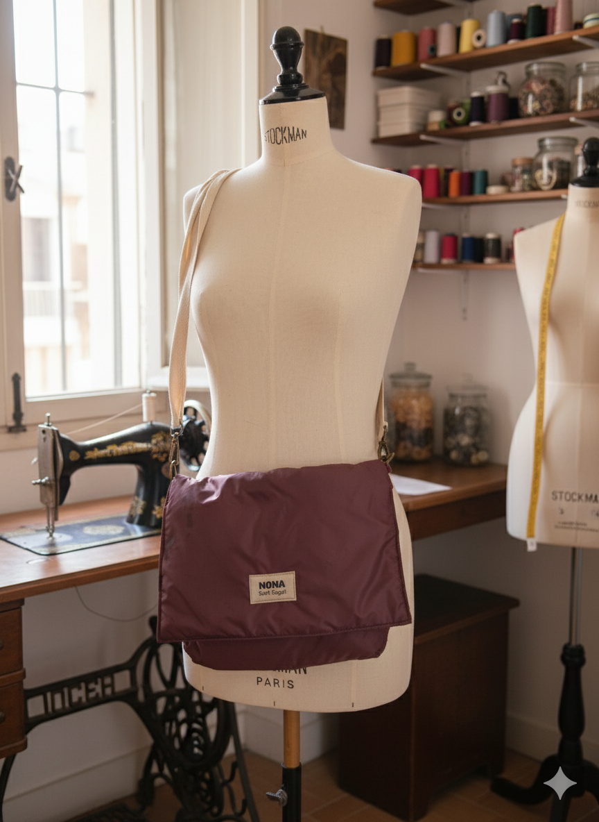 Bolso cruzado burdeos