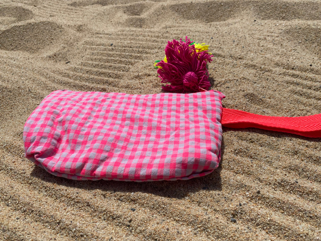 Bolso de mano coral rosa fluor