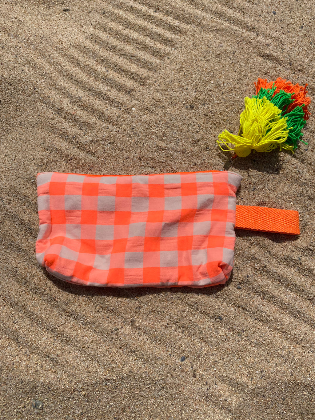 Bolso mano coral naranja fluor