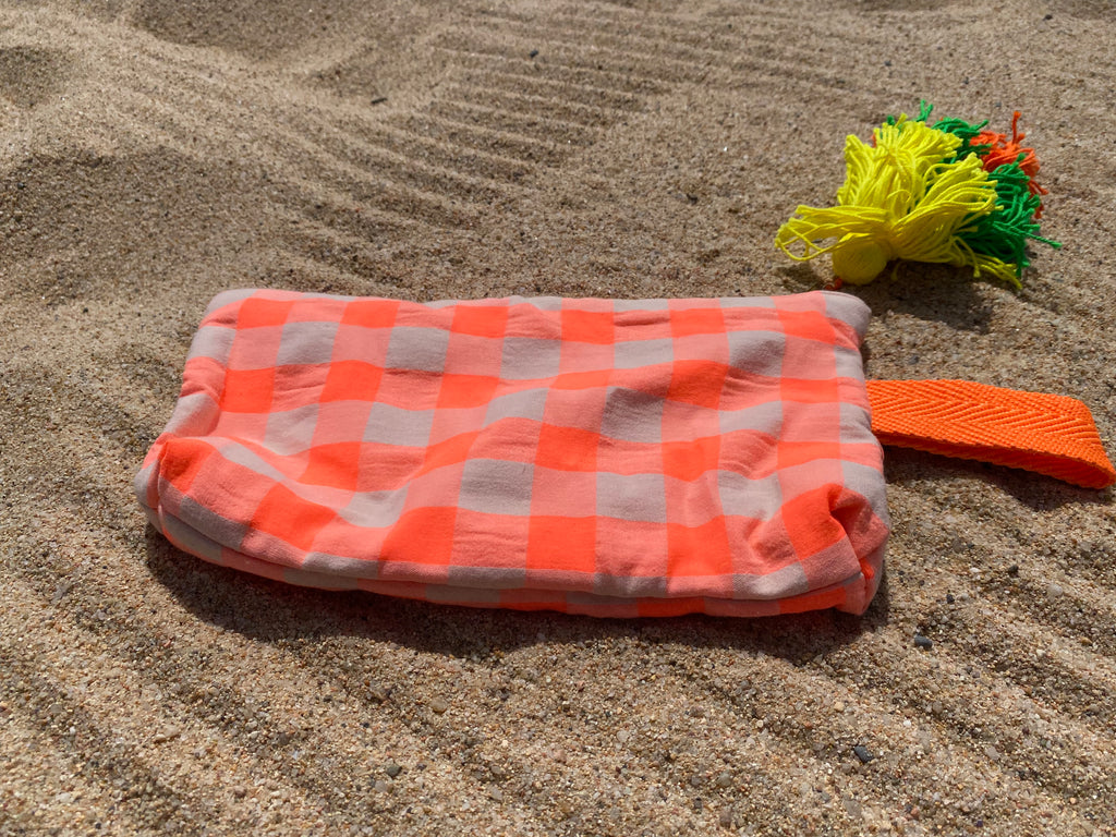 Bolso mano coral naranja fluor